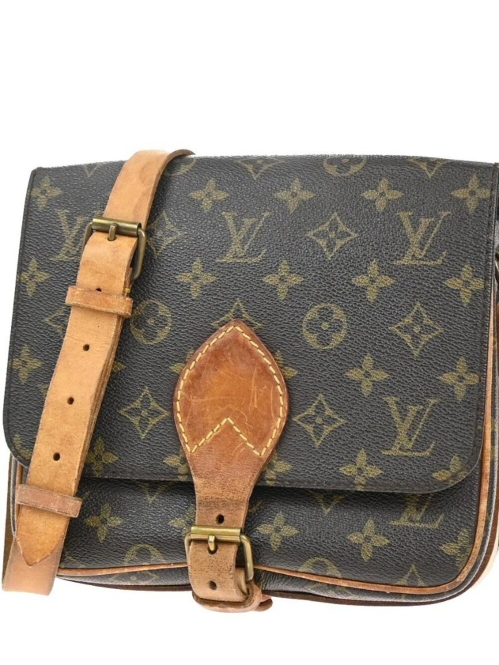 LOUIS VUITTON Cartouchiere MM Shoulder Bag Monogram Leather Brown M51253 33KP008